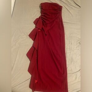 Elegant Red Strapless Gown | Never Worn